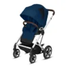 Carucior Cybex Gold TALOS S LUX Navy Blue cu cadru argintiu