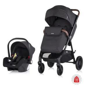 Carucior combinat 2 in 1 Chipolino Ultera BlackBerry cu scaun auto