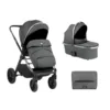 Carucior combinat 2 in 1 cu landou Kikka Boo Tiffany Dark Grey