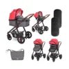 Carucior combinat 2 in 1 cu scaun auto Alexa 2021 Cherry Rosu