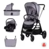 Carucior combinat 3 in 1 cu landou si scoica auto I Size (40-87 cm) Chipolino Marbella 2025 Cloud Grey