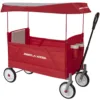 Carucior copii pliabil de tractat cu baldachin Radio Flyer EZ Fold Wagon prevazut cu scaune confortabile cu centuri de siguranta