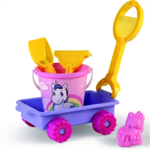 Carucior cu unelte pentru nisip si galetusa inclusa Unicorn