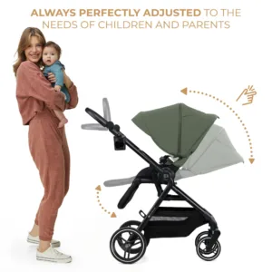 Carucior pentru copii 3 in 1 Kinderkraft Yoxi Mystic Green 0-22 kg