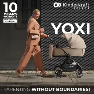 Carucior pentru copii 3 in 1 Kinderkraft Yoxi Sand Beige 0-22 kg