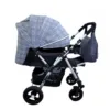 Carucior pentru copii Baby Care PRO 511 Gri Jeans Carouri Cu geanta bebe inclusa