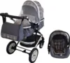 Carucior pentru copii Baby Care Pro 530 Gri Jeans Carouri 3 in 1 Transformabil