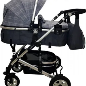 Carucior pentru copii Baby Care Pro 531 Gri Carouri 3 in 1 Transformabil