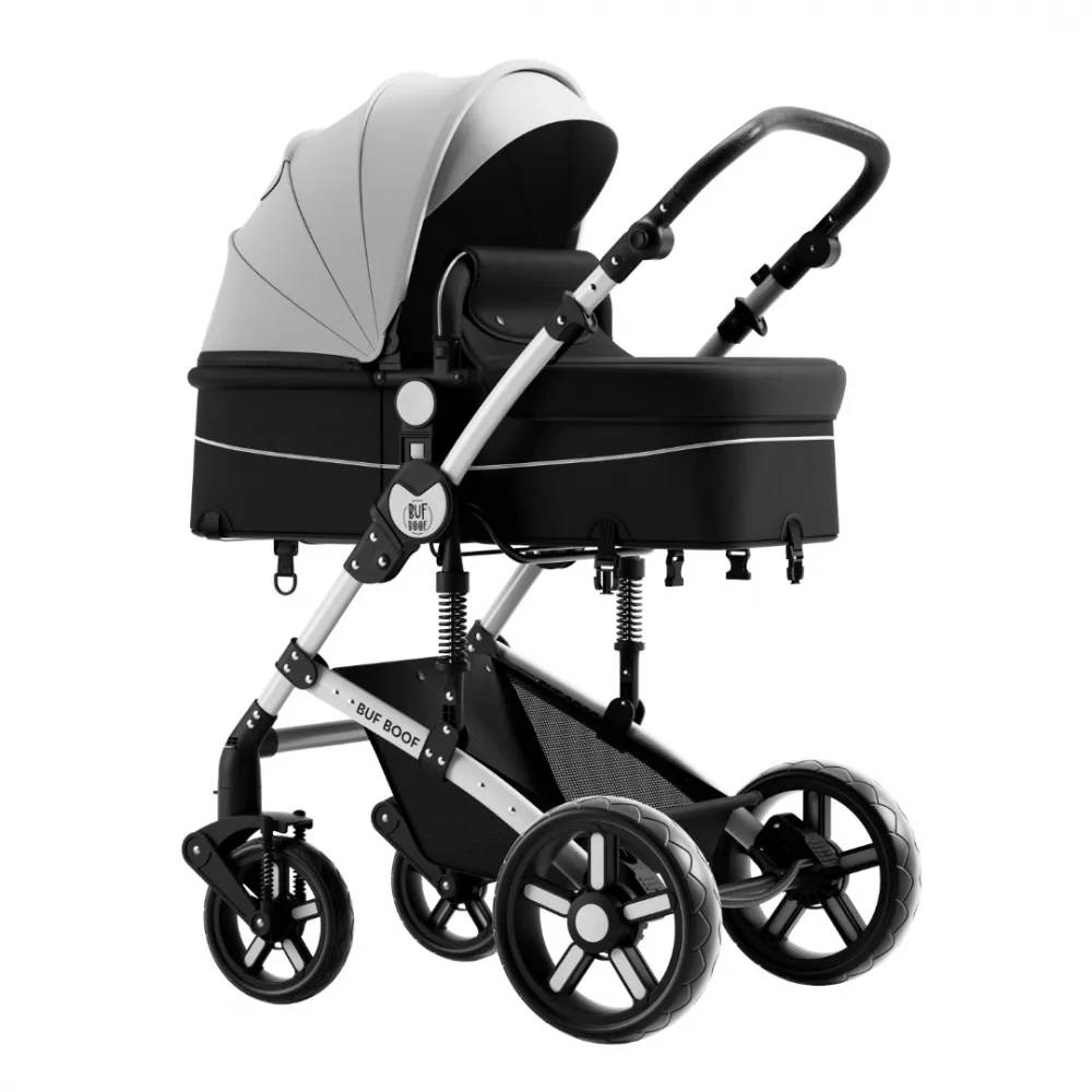 Carucior pentru copii Buf Boof A1 Deluxe Black White 2 in 1 reversibil 0-36 luni