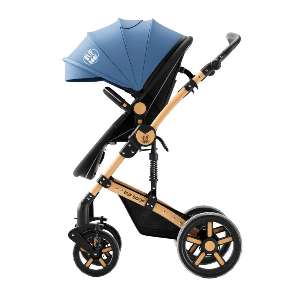 Carucior pentru copii Buf Boof A1 Deluxe Blue 2 in 1 reversibil 0-36 luni