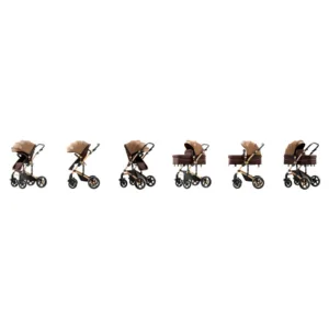 Carucior pentru copii Buf Boof A1 Deluxe Champagne 2 in 1 reversibil 0-36 luni