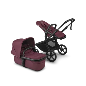Carucior pentru copii Bugaboo Fox 5 Renew Black Dark Cherry 2 in 1 cu maner reglabil