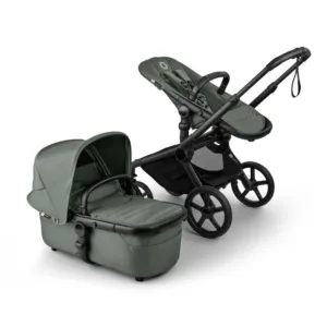 Carucior pentru copii Bugaboo Fox 5 Renew Black Forest Green 2 in 1 cu maner reglabil