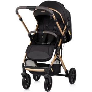 Carucior pentru copii Chipolino Omnia Noir cu maner reversibil
