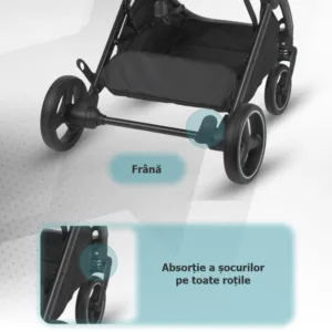 Carucior pentru copii Hapi Marlin Camo Green ultrapliabil cu pliere automata