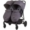 Carucior pentru gemeni Chipolino Top Stars anthracite cu spatar reglabil