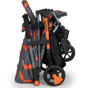 Carucior pentru gemeni Cosatto Woosh Double Charcoal Mr.Fox 0-22 kg cu husa de ploaie