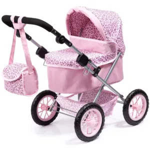 Carucior pentru papusi Bayer Trendy Pink Animal Print