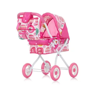 Carucior pentru papusi cu geanta accesorii Chipolino Emily Colorful