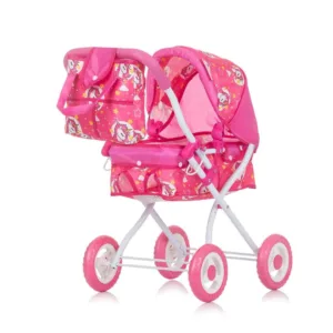 Carucior pentru papusi cu geanta accesorii Chipolino Emily Unicorns