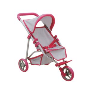 Carucior pliabil cu 3 roti pentru papusi