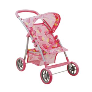 Carucior pliabil cu 4 roti pentru papusi