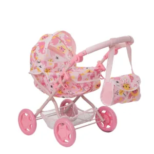 Carucior pliabil pentru papusi HTI Baby Boo cu gentuta