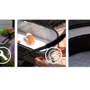 Carucior reversibil 2 in 1 pentru copii Kidnort Isbjorn Blue