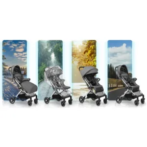 Carucior sport pentru copii Nukido Paseo Gri cu suspensii