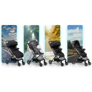 Carucior sport pentru copii Nukido Paseo Negru cu Auriu