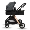 Carucior transformabil 2 in 1 pentru copii Appekids Elite Navy Grey cu suspensii