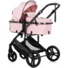 Carucior transformabil 3 in 1 pentru copii Chipolino Amore Powder Pink cu suspensii