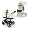 Carucior transformabil Cybex Gold Eos Lux Seashell Beige cu cadru taupe