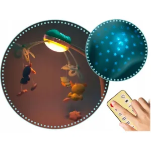 Carusel muzical 2in1 pentru bebelusi Ricokids Albastru cu telecomanda