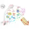Carusel muzical 2in1 pentru bebelusi Ricokids Roz cu telecomanda