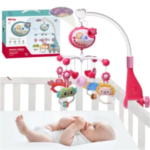 Carusel muzical cu proiector pandantive si rotire 360 Red