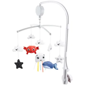 Carusel muzical pentru patut Chipolino Ocean cu prindere universala si jucarii detasabile