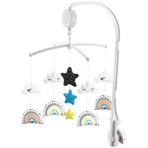 Carusel muzical pentru patut Chipolino Sky cu prindere universala si jucarii detasabile
