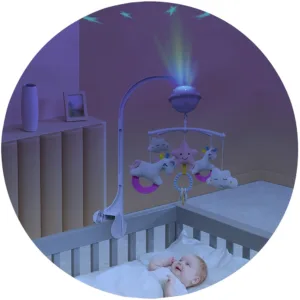 Carusel muzical pentru patut Chipolino Unicorn cu proiector