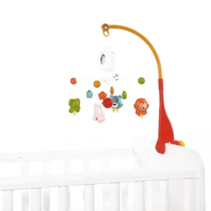 Carusel muzical pentru patut Lorelli Happy Animals Orange