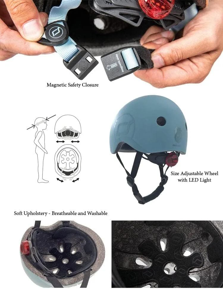 Casca de protectie pentru copii Scoot Ride cu finisaj mat si sistem de reglare magnetic M-L