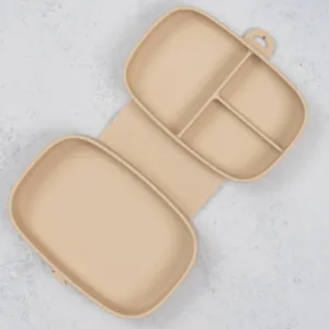 Caserola compartimentata din silicon cu ventuza AppeKids Magic Box Bubble Beige