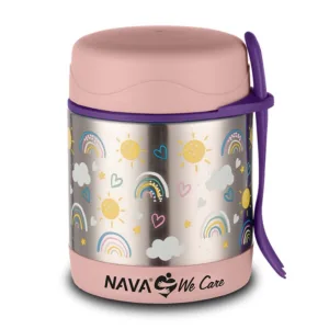 Caserola din inox Nava We care Sunshine Pink 350 ml