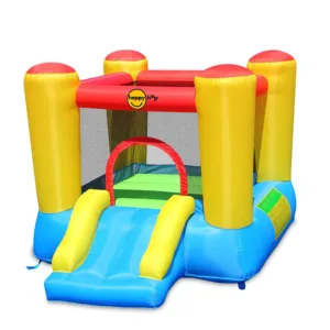 Castel gonflabil cu trambulina si pompa aer Happy Hop 253x200x160 cm