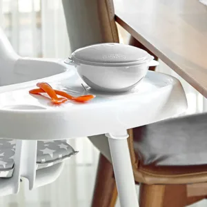 Castron cu ventuza si capac BabyJem Gri