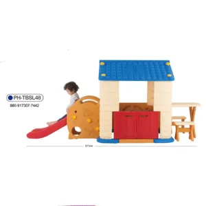 Casuta copii 3 in 1 deluxe cu tobogan