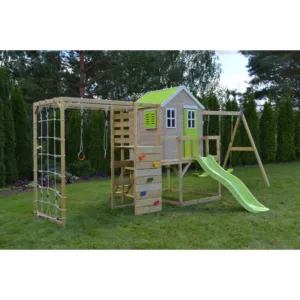 Casuta de gradina Lime Lodge cu tobogan