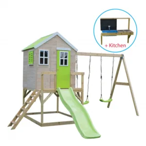 Casuta de gradina Lime Lodge cu tobogan