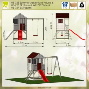 Casuta de gradina Summer Adventure House cu platforma cu loc pentru nisip