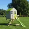 Casuta de gradina cu platforma si tobogan Lime Lodge